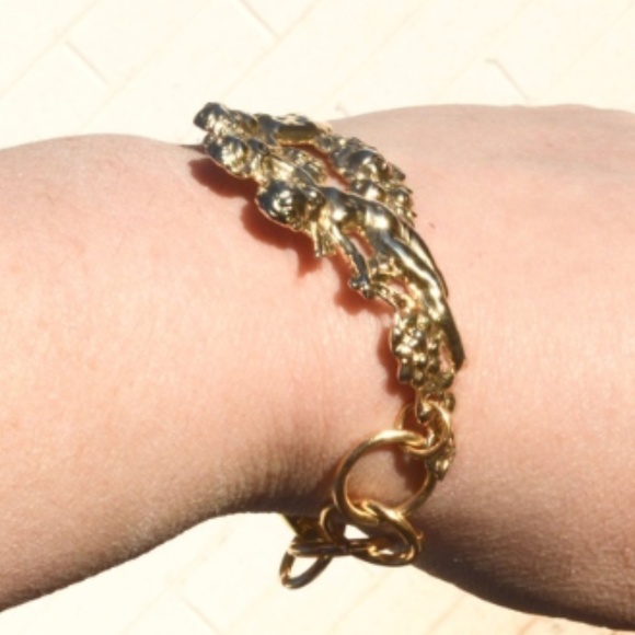 Cherub Angel Cupid Bracelet Chain Art Nouveau Boho - Picture 5 of 5